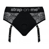 Черные трусики для насадок Diva Lingerie Harness - size M - Strap-on-me - купить с доставкой в Королеве