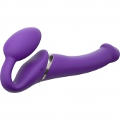 Фиолетовый безремневой вибрострапон Vibrating Bendable Strap-On - size L - Strap-on-me - купить с доставкой в Королеве