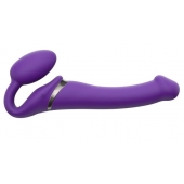 Фиолетовый безремневой вибрострапон Vibrating Bendable Strap-On - size L - Strap-on-me - купить с доставкой в Королеве