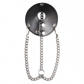 Утяжка для мошонки из искусственной кожи с цепочками PARACHUTE BALL STRETCHER - BlueLine - купить с доставкой в Королеве