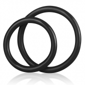 Набор из двух черных силиконовых колец разного диаметра SILICONE COCK RING SET - BlueLine - в Королеве купить с доставкой