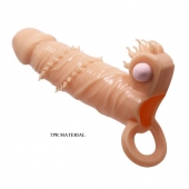 Телесная удлиняющая вибронасадка Penis Sleeve Connor - 17 см. - Baile - в Королеве купить с доставкой