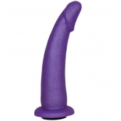 Фиолетовая гладкая изогнутая насадка-плаг - 17 см. - LOVETOY (А-Полимер) - купить с доставкой в Королеве