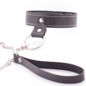 Узкий однослойный ошейник с поводком - Crazy Handmade - купить с доставкой в Королеве