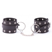 Черные кожаные оковы с люверсами - Crazy Handmade - купить с доставкой в Королеве
