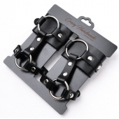 Черные наручники с креплением на кисть руки - Crazy Handmade - купить с доставкой в Королеве