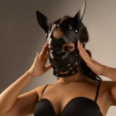 Черная маска  Собака  с ушками - Crazy Handmade - купить с доставкой в Королеве