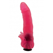 Розовая насадка для страпона с клиторальными лепестками - 18,5 см. - LOVETOY (А-Полимер) - купить с доставкой в Королеве