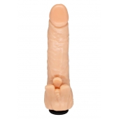 Телесная гелевая насадка-фаллос с клиторальными лепестками - 18,5 см. - LOVETOY (А-Полимер) - купить с доставкой в Королеве