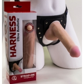 Страпон Harness из двух предметов: трусики с плугом и насадка-фаллос - 17 см. - LOVETOY (А-Полимер) - купить с доставкой в Королеве