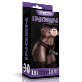 Женский темнокожий страпон Easy Strapon Set 7 Inch - 18 см. - Lovetoy - купить с доставкой в Королеве