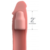 Телесная насадка-удлинитель 2 Inch Silicone X-tension with Strap - 20,3 см. - Pipedream - в Королеве купить с доставкой