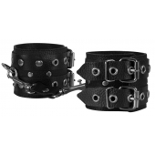 Чёрные наручники из кожи - Sitabella - купить с доставкой в Королеве
