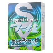 Презервативы Sagami Xtreme Mint с ароматом мяты - 3 шт. - Sagami - купить с доставкой в Королеве