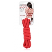 Красная хлопковая веревка для связывания - 3 м. - Lux Fetish - купить с доставкой в Королеве