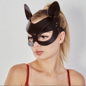 Коричневая кожаная маска  Кошечка - Sitabella - купить с доставкой в Королеве