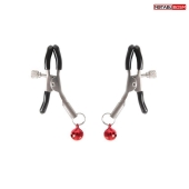 Серебристые зажимы на соски с шариками - Notabu - купить с доставкой в Королеве