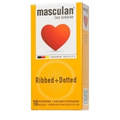Презервативы с колечками и пупырышками Masculan Ribbed+Dotted - 10 шт. - Masculan - купить с доставкой в Королеве