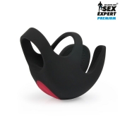 Черная вибронасадка на пенис и мошонку Sex Expert - Sex Expert - в Королеве купить с доставкой