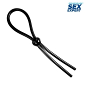 Черное силиконовое лассо с шариком для утяжки - Sex Expert - в Королеве купить с доставкой