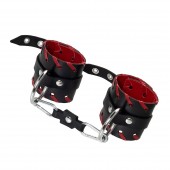 Черно-красные наручники из натуральной кожи - Pecado - купить с доставкой в Королеве