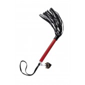 Черно-красная кожаная плеть - 50 см. - Pecado - купить с доставкой в Королеве