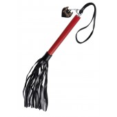 Черно-красная кожаная плеть - 50 см. - Pecado - купить с доставкой в Королеве