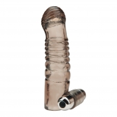 Дымчатая насадка на пенис с вибрацией  Vibrating Penis Enhancing Sleeve Extension - 13,3 см. - BlueLine - в Королеве купить с доставкой