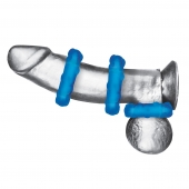 Комплект из трех голубых эрекционных колец 3-Pack Ribbed Rider Cock Ring Set - BlueLine - в Королеве купить с доставкой