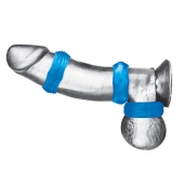 Комплект из трех голубых колец для эрекции 3-Pack Nuts   Bolts Stretch Cock Ring Set - BlueLine - в Королеве купить с доставкой