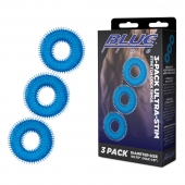 Комплект из трех голубых колец для эрекции 3-Pack Ultra-Stim Stretch Cock Rings - BlueLine - в Королеве купить с доставкой