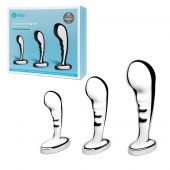 Набор из 3 стальных стимуляторов простаты Stainless Steel P-spot Training Set - b-Vibe - в Королеве купить с доставкой