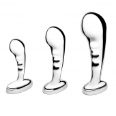 Набор из 3 стальных стимуляторов простаты Stainless Steel P-spot Training Set - b-Vibe - в Королеве купить с доставкой
