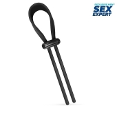 Черный ремень-лассо для усиления эрекции - Sex Expert - в Королеве купить с доставкой