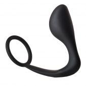 Черное эрекционное кольцо с анальной пробкой Anal Plug With Cockring - Dream Toys - в Королеве купить с доставкой