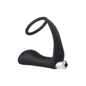 Черное эрекционное кольцо с вибропробкой Vibrating Anal Plug With Cockring - Dream Toys - в Королеве купить с доставкой