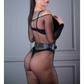 Черный кожаный пояс Sex Game - БДСМ Арсенал - купить с доставкой в Королеве