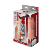 Телесный страпон Harness LESBI с вагинальной пробкой - 16,5 см. - LOVETOY (А-Полимер) - купить с доставкой в Королеве