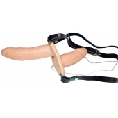 Телесный женский страпон с вагинальной пробкой Strap-On Duo - 15 см. - Orion - купить с доставкой в Королеве