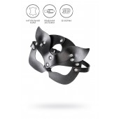 Черная кожаная рельефная маска кошки - Pecado - купить с доставкой в Королеве