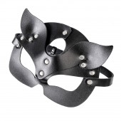 Черная кожаная рельефная маска кошки - Pecado - купить с доставкой в Королеве