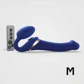 Синий безремневой страпон Multi Orgasm Size M с клиторальной стимуляцией - Strap-on-me - купить с доставкой в Королеве