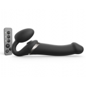 Черный безремневой страпон Multi Orgasm Size L с клиторальной стимуляцией - Strap-on-me - купить с доставкой в Королеве
