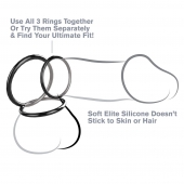 Набор из трех черных эрекционных колец Silicone 3-Ring Stamina Set - Pipedream - в Королеве купить с доставкой