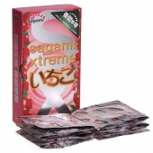 Презервативы Sagami Xtreme Strawberry c ароматом клубники - 10 шт. - Sagami - купить с доставкой в Королеве