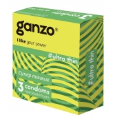 Ультратонкие презервативы Ganzo Ultra thin - 3 шт. - Ganzo - купить с доставкой в Королеве
