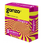 Презервативы с анестетиком для продления удовольствия Ganzo Long Love - 3 шт. - Ganzo - купить с доставкой в Королеве