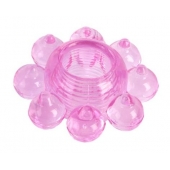 Розовое гелевое эрекционное кольцо-цветок - Toyfa Basic - в Королеве купить с доставкой