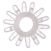 Прозрачное гелевое эрекционное кольцо с шипиками - Toyfa Basic - в Королеве купить с доставкой