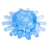 Голубая гелевая насадка с шипиками - Toyfa Basic - в Королеве купить с доставкой